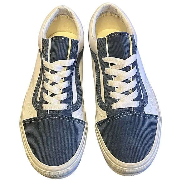 Vans Old Skool Mini Cord Navy True  White  Shoes Size Woman7.5/ Men 6 New In Box