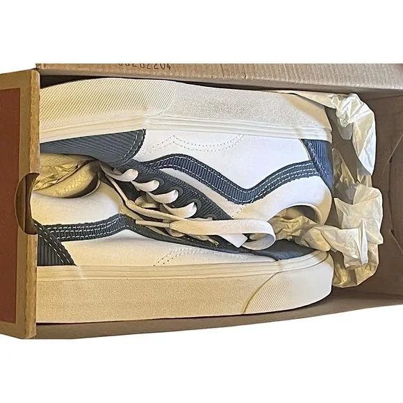 Vans Old Skool Mini Cord Navy True  White  Shoes Size Woman7.5/ Men 6 New In Box