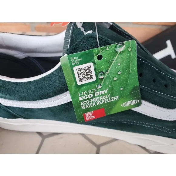 Vans Old Skool Pig Suede  Men's Size 10 Jungle White Green VN0A4U3B2T4 Rare