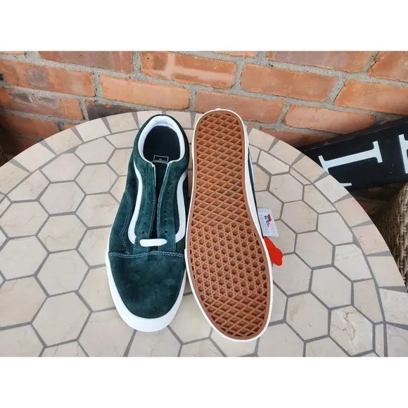Vans Old Skool Pig Suede  Men's Size 10 Jungle White Green VN0A4U3B2T4 Rare