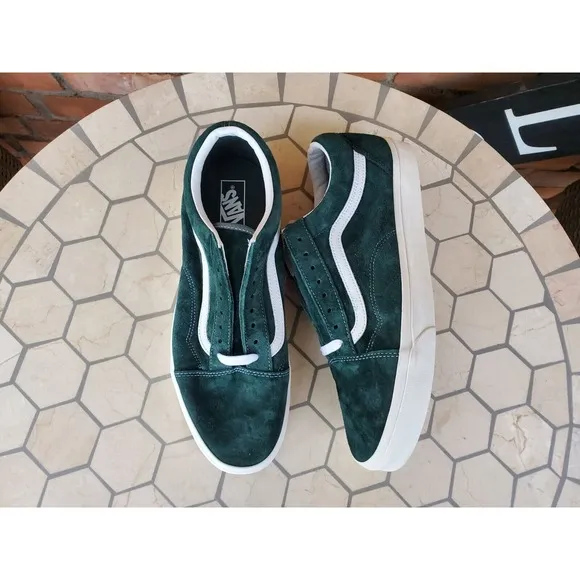 Vans Old Skool Pig Suede  Men's Size 10 Jungle White Green VN0A4U3B2T4 Rare