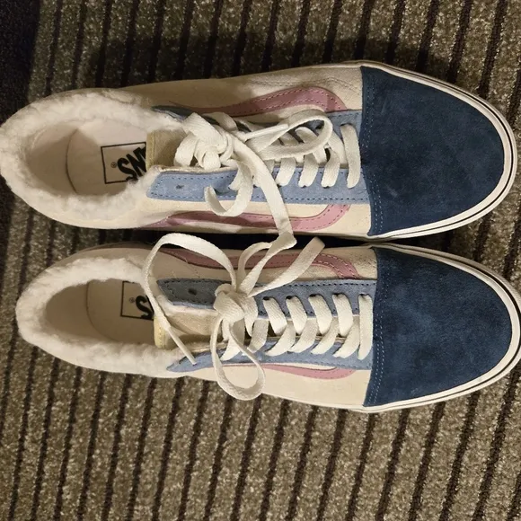 Vans Old Skool Stacked Pig Suede Sherpa multicolor shoes mens 8.5 womens 10