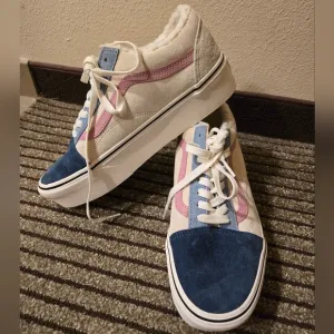 Vans Old Skool Stacked Pig Suede Sherpa multicolor shoes mens 8.5 womens 10