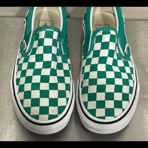 Vans Sage Green Checkerboard Slip On Women's Shoes Size 6.5