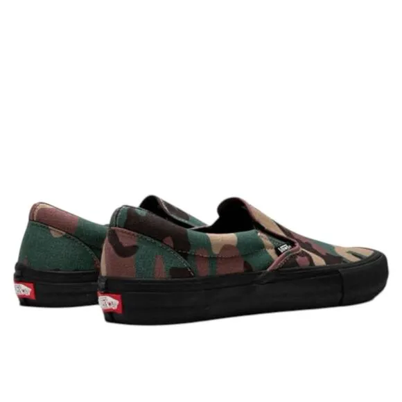 Vans Shoes Men Size 6.5 Ultracush Pro Camo Black Slip On Skate Sneakers