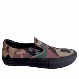 Vans Shoes Men Size 6.5 Ultracush Pro Camo Black Slip On Skate Sneakers