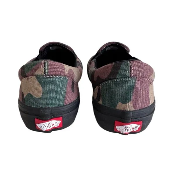 Vans Shoes Men Size 6.5 Ultracush Pro Camo Black Slip On Skate Sneakers