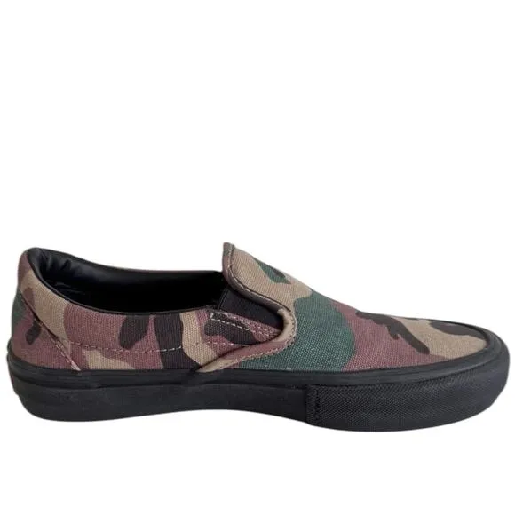 Vans Shoes Men Size 6.5 Ultracush Pro Camo Black Slip On Skate Sneakers