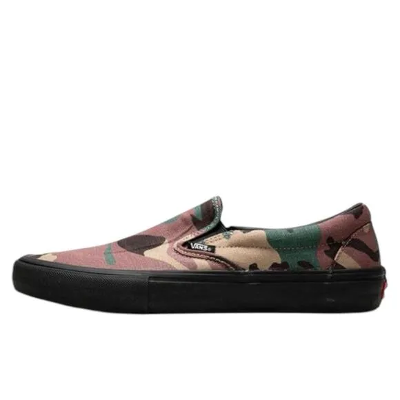 Vans Shoes Men Size 6.5 Ultracush Pro Camo Black Slip On Skate Sneakers
