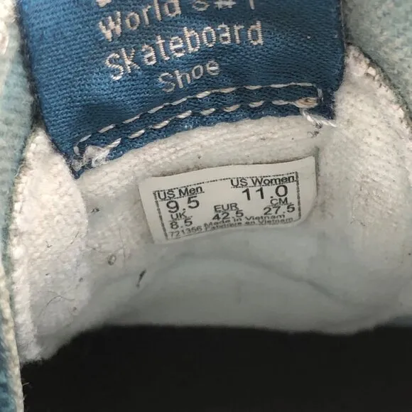 Vans Sneakers Mens 9.5 SK8 Hi Teal Suede Lace Up Shoes