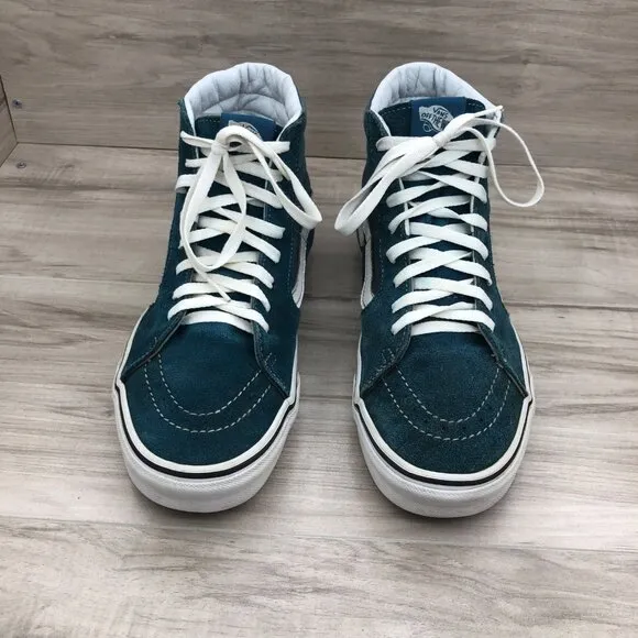 Vans Sneakers Mens 9.5 SK8 Hi Teal Suede Lace Up Shoes