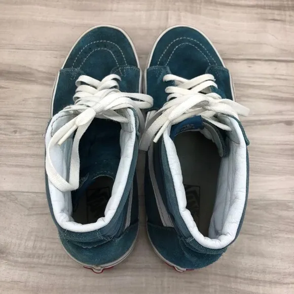 Vans Sneakers Mens 9.5 SK8 Hi Teal Suede Lace Up Shoes
