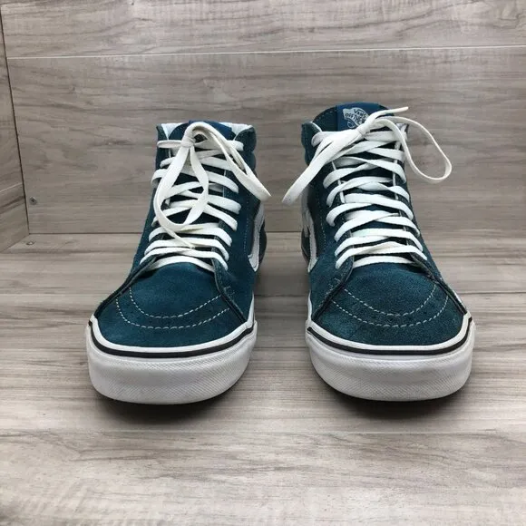 Vans Sneakers Mens 9.5 SK8 Hi Teal Suede Lace Up Shoes