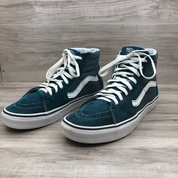 Vans Sneakers Mens 9.5 SK8 Hi Teal Suede Lace Up Shoes