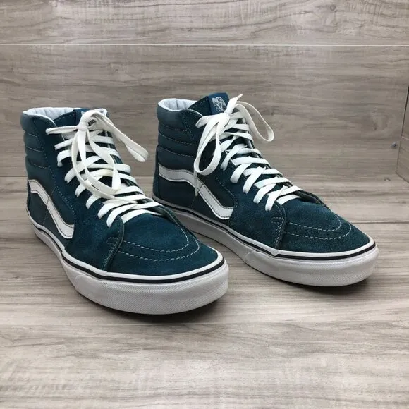 Vans Sneakers Mens 9.5 SK8 Hi Teal Suede Lace Up Shoes