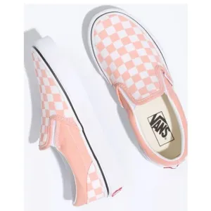 VANS Checkerboard Girls Classic Slip-On Girls Salmon &amp; White Shoes size 2 MWT