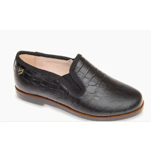 Venettini leather Taylor Croc Embossed slip-on loafer Shoes Size 35EU/2.5 US NIB