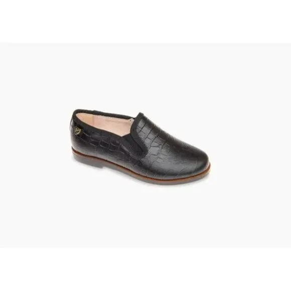 Venettini leather Taylor Croc Embossed slip-on loafer Shoes Size 35EU/2.5 US NIB