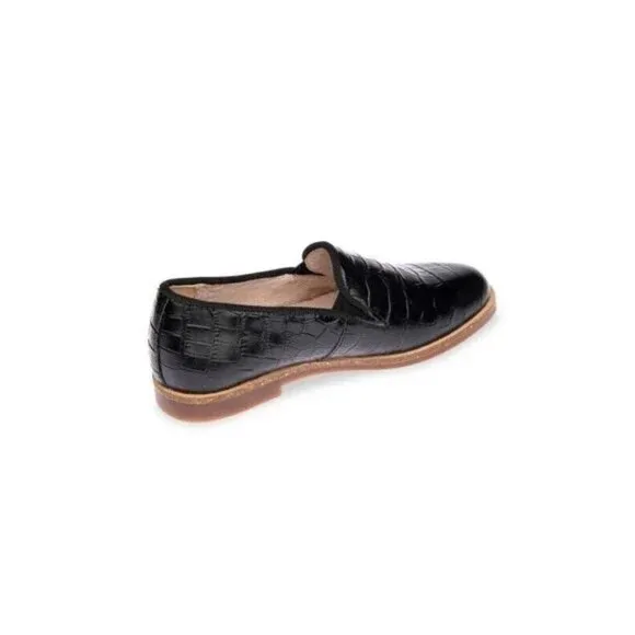 Venettini leather Taylor Croc Embossed slip-on loafer Shoes Size 35EU/2.5 US NIB