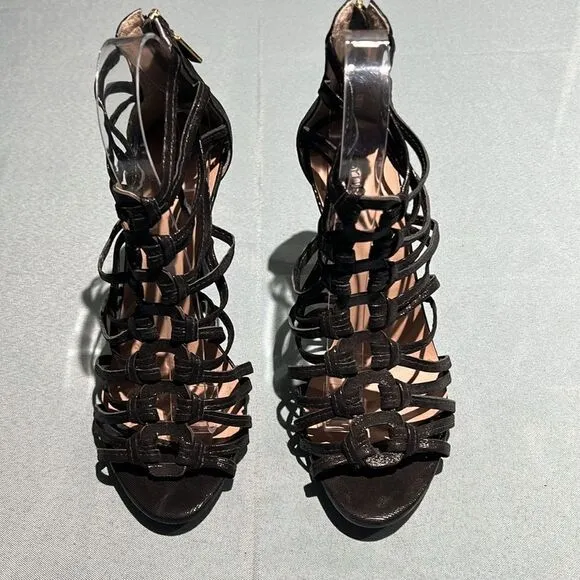 Vernon Black Sparkly Leather Gladiator high heels Size 9    B55