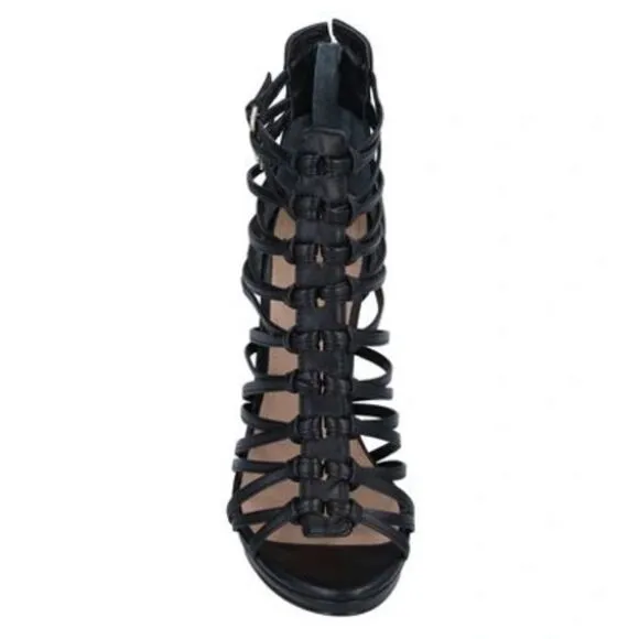 Vernon Black Sparkly Leather Gladiator high heels Size 9    B55