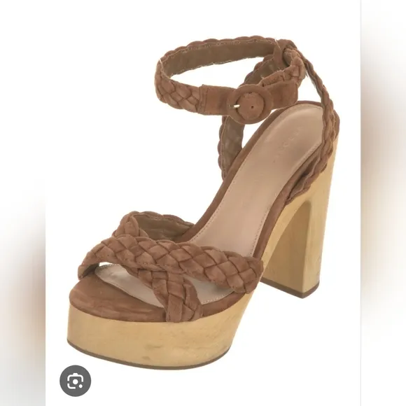 Veronica Beard Leather Suede Gael Platform Beautiful! Size 7
