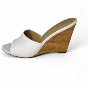 Veronica Beard Women's White Dali Single Cork Wedge Sandals 7.5 WNOB