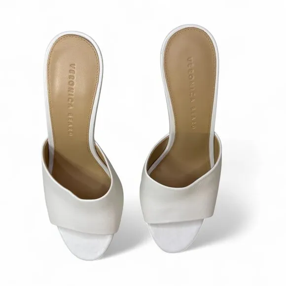 Veronica Beard Women's White Dali Single Cork Wedge Sandals 7.5 WNOB