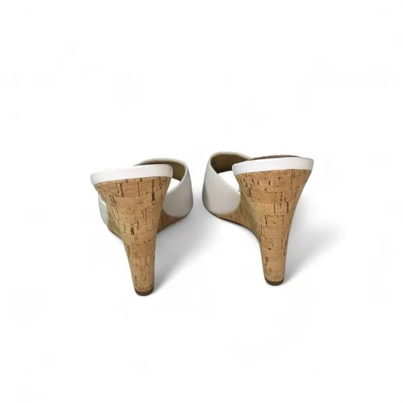 Veronica Beard Women's White Dali Single Cork Wedge Sandals 7.5 WNOB