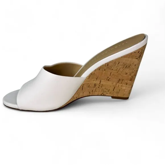 Veronica Beard Women's White Dali Single Cork Wedge Sandals 7.5 WNOB