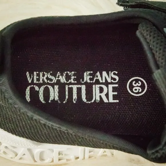 Versace Jeans Couture Womens 36 Size 6 Black Linea Fondo Penny Hook Loop Elastic