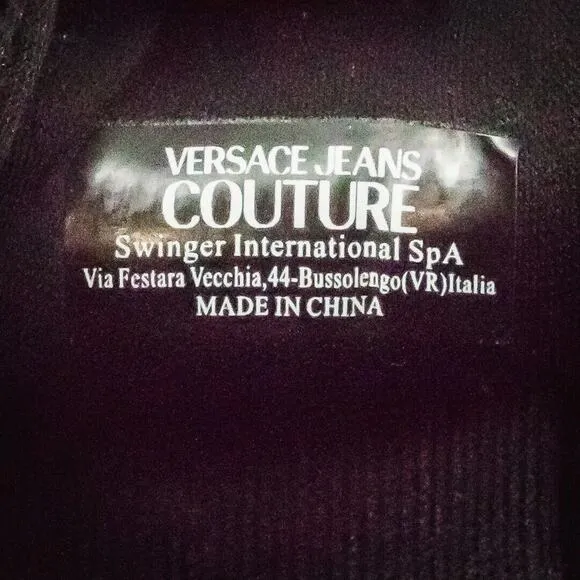 Versace Jeans Couture Womens 36 Size 6 Black Linea Fondo Penny Hook Loop Elastic