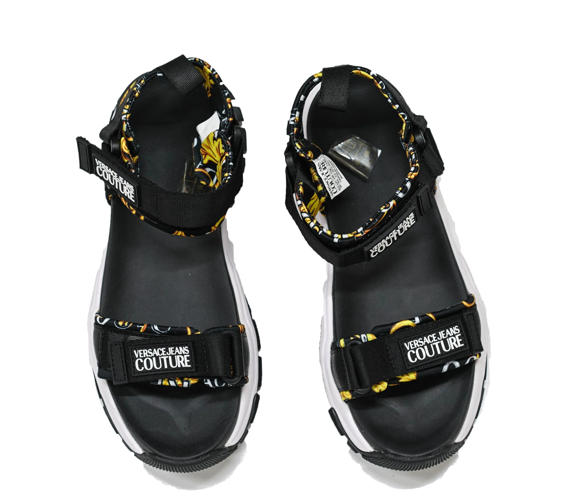 Versace Jeans Women's Black Sandals 74VA3SVD - 40% OFF