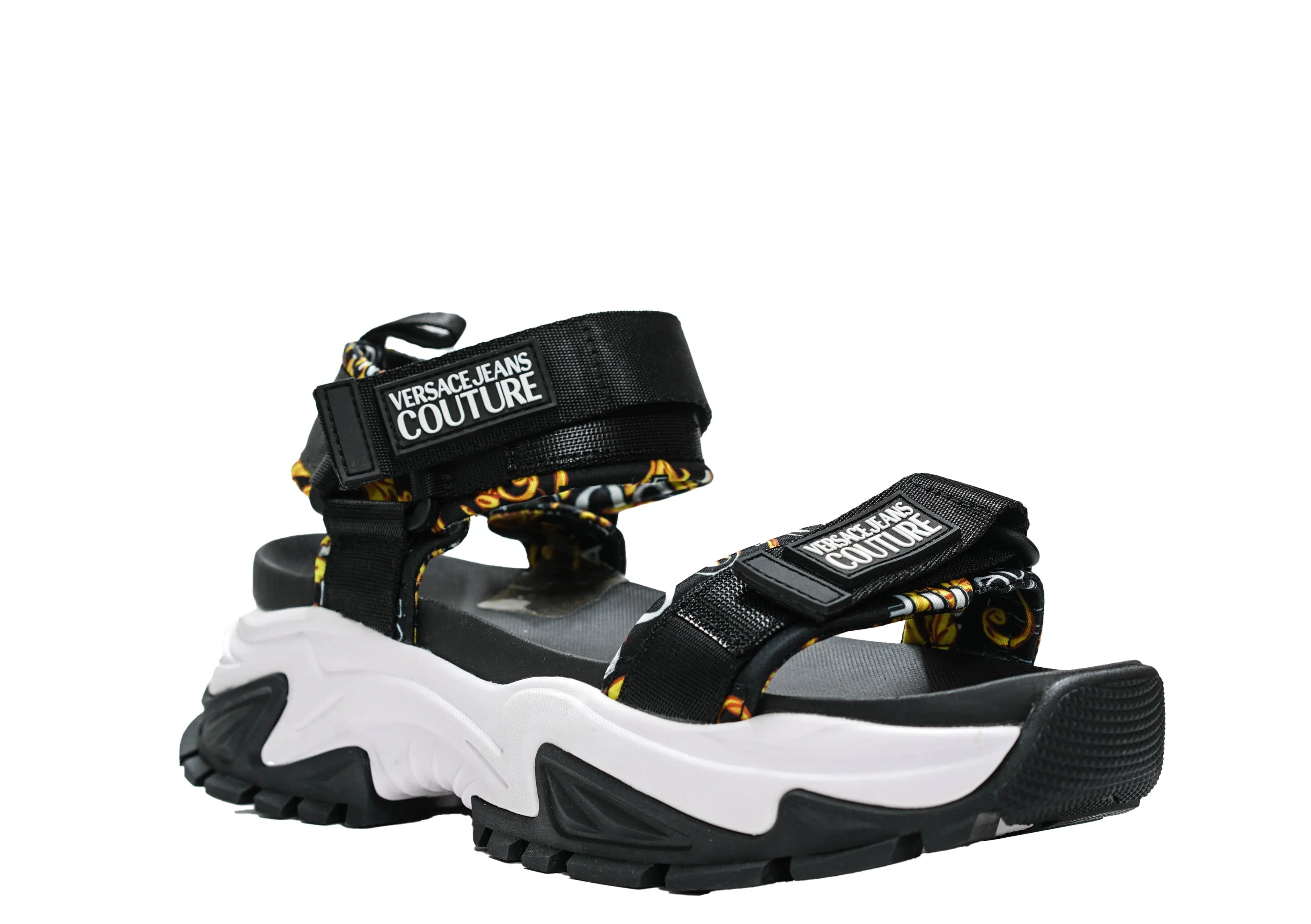 Versace Jeans Women's Black Sandals 74VA3SVD - 40% OFF