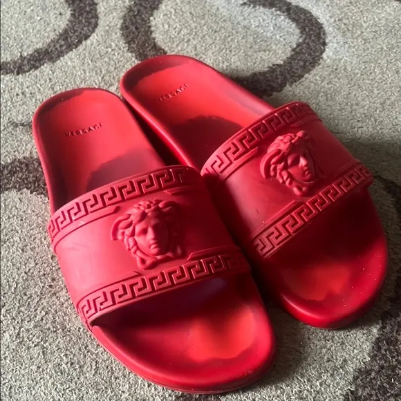 Versace Red Slide Sandals