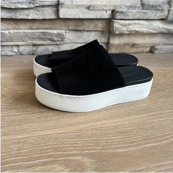 Vince Black and White Platform Sandals