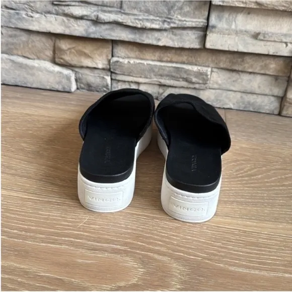 Vince Black and White Platform Sandals