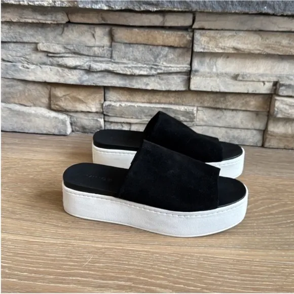 Vince Black and White Platform Sandals