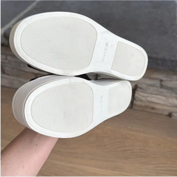 Vince Black and White Platform Sandals
