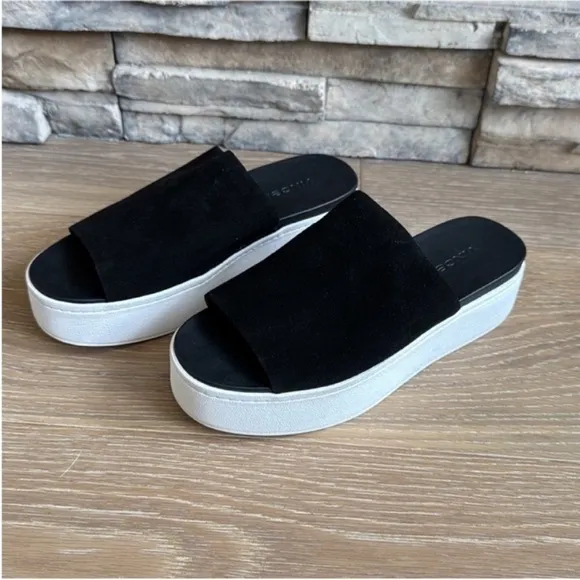 Vince Black and White Platform Sandals