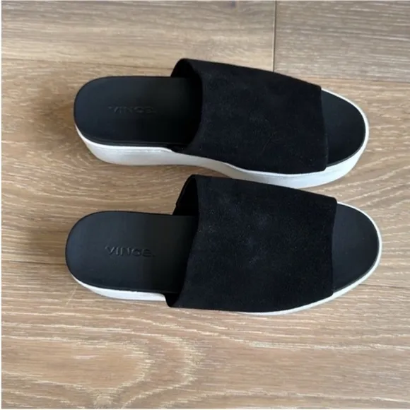 Vince Black and White Platform Sandals