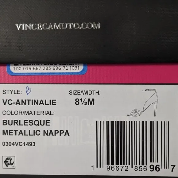 Vince Camuto Antinalie High Heels, Metallic Leather, Women's 8.5