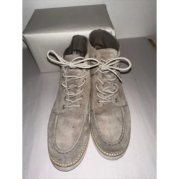 VINCE Finley Suede Platform Lace-up Booties Apx 8.5