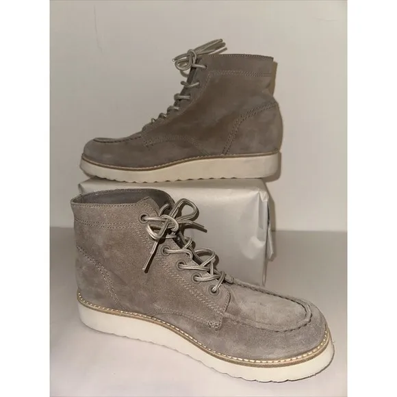 VINCE Finley Suede Platform Lace-up Booties Apx 8.5