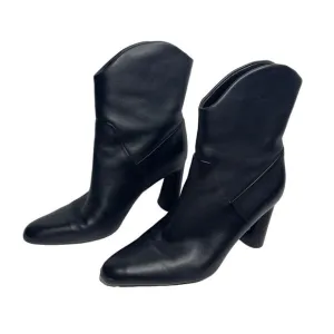 Vince Harlow Leather Ankle Boots Women's 6 in Black