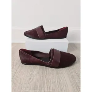 Vince Mason Burgundy Red Calf Hair Leather Slip On Loafer Flats Shoes Size 10