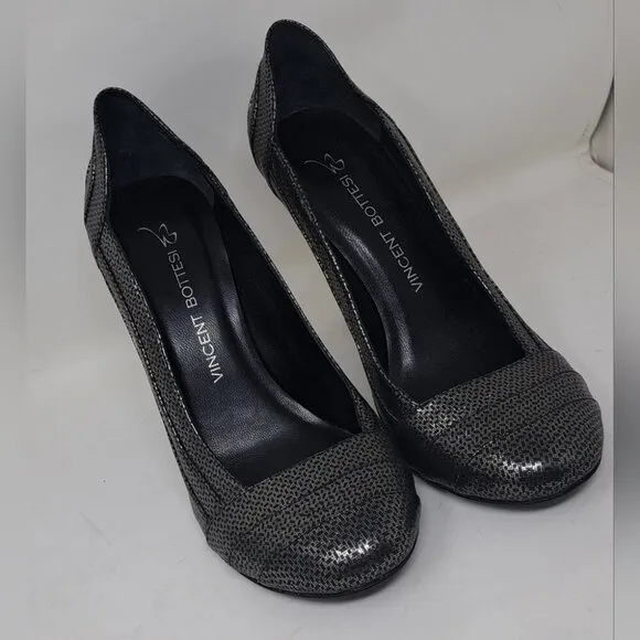 Vincent Bottesi Women's Pumps Clear Heels Silver French 41 EU Fits Like 9 US