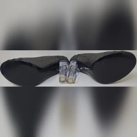 Vincent Bottesi Women's Pumps Clear Heels Silver French 41 EU Fits Like 9 US