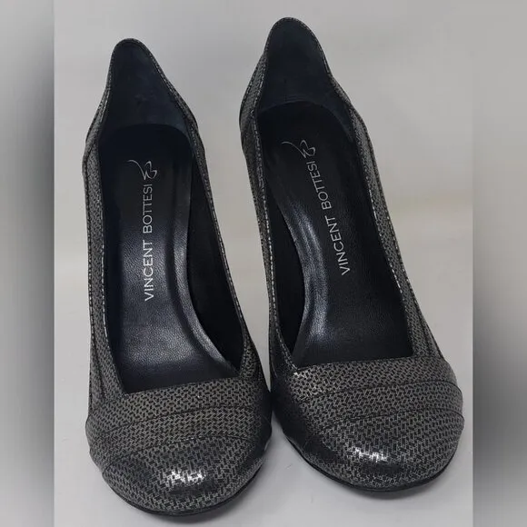 Vincent Bottesi Women's Pumps Clear Heels Silver French 41 EU Fits Like 9 US