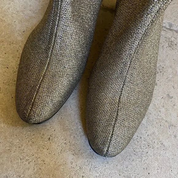Vintage 1960s Robert Clergerie Gold Metallic Ankle Boots size 37 / 6.5